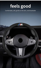 Perforated Breathable Leather Car Steering Wheel Cover Accessories For BMW E90 G80 M3 G30 M5 F82 F83 F20 F21 G42 F95 F96 G06 G07