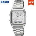 Casio Men's Watch Dual Display Screen Retro Style Personalized Dial Design Quartz Movement Water Resistant AQ-230A-