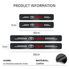 Car Door Threshold Strips Car Trunk Rear Bumper Protective Carbon fiber Leather Stickers For Toyota Camry Yaris Hilux Corolla