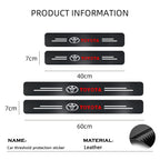 Car Door Threshold Strips Car Trunk Rear Bumper Protective Carbon fiber Leather Stickers For Toyota Camry Yaris Hilux Corolla
