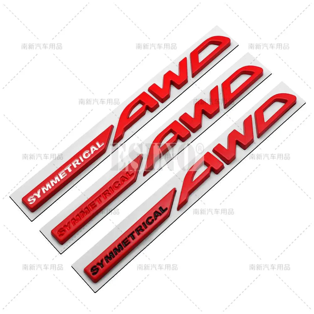 Symmetrical AWD Car Emblem Adhesive Metal Zinc Alloy Fender Badge for Subaru Legacy Forester XV Outback BRZ