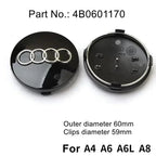 4pcs AUDI 60/61/68/69/77MM/135MM Car Wheel Center Hup Cap Cover for A6L A7 A8 A3 A4 A5 A6 S3 S4 Q3 Q5 Q5L Q7 RS3 RS4 RS5 RS6 TT
