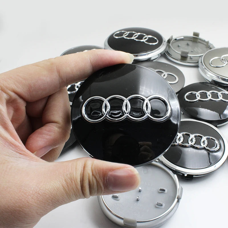 4PCS 60mm 61mm 68mm 69mm 77mm Car Wheel Center Cap Hub Cover Badge For Audi A6 A3 A4 A5 A6 Q2L Q3 Q5 Q7 Q8 R8 Hubcap Accessories