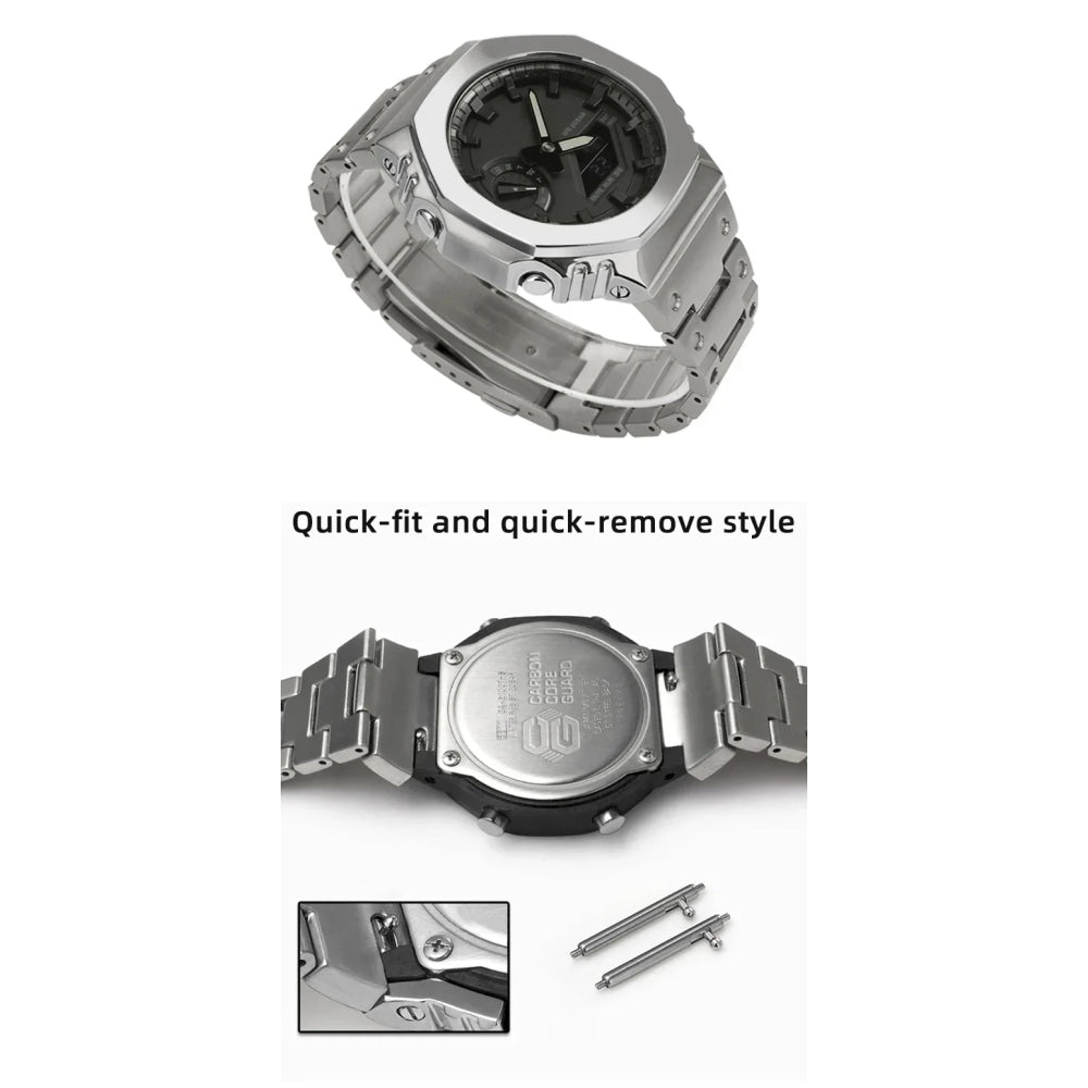 Modification Kit Titanium Case Strap for Ga-b2100 Ga 2100 Ga2110 Casioak Watchband Accessory Refit Bezel Frame No Etching Screws