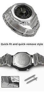 Modification Kit Titanium Case Strap for Ga-b2100 Ga 2100 Ga2110 Casioak Watchband Accessory Refit Bezel Frame No Etching Screws