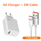 Cargador de pared ultrarrápido para Xiaomi, Cable USB tipo C, 6A, 67W, UE, 11, 12 Lite, 13T, Redmi Note 10, 11T, 12T, 13, POCO F4, F5, X4, X5 Pro, 1m, 2m