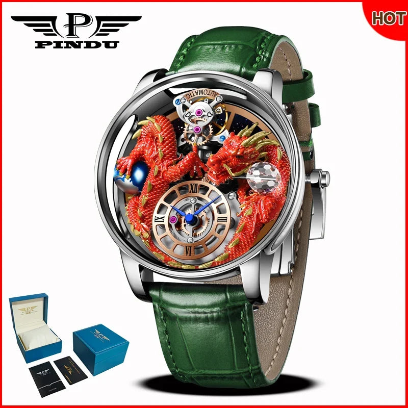 PINDU Design 2025 NEW Men Watch Diamond TourbillionTop Brand Luxury Astronomia Quartz Watch Men sapphire glass waterproof Watch