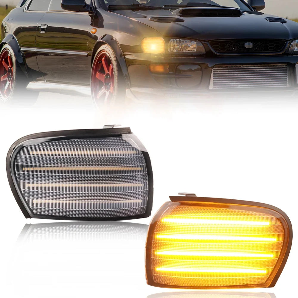 2X Front Corner Side Marker Light Parking Light Turn Signal Light LED For 1995 1996 1997 1998 1999 2000 2001 Subaru Impreza WRX
