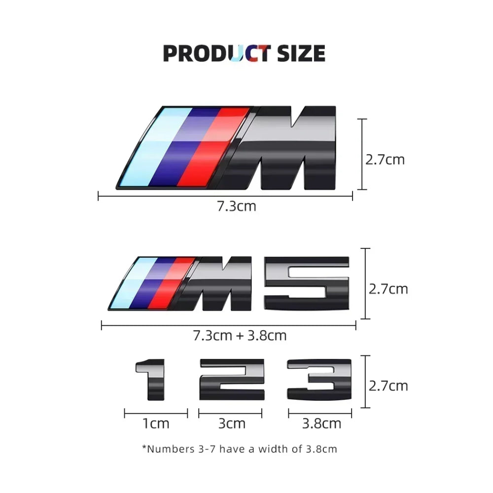 3D ABS Chrome Emblem Letters logo Car Trunk Badge Sticke for BMW M power Thunder Edition competition M1 M2 M3 M5 M7 X3M X5M X7M