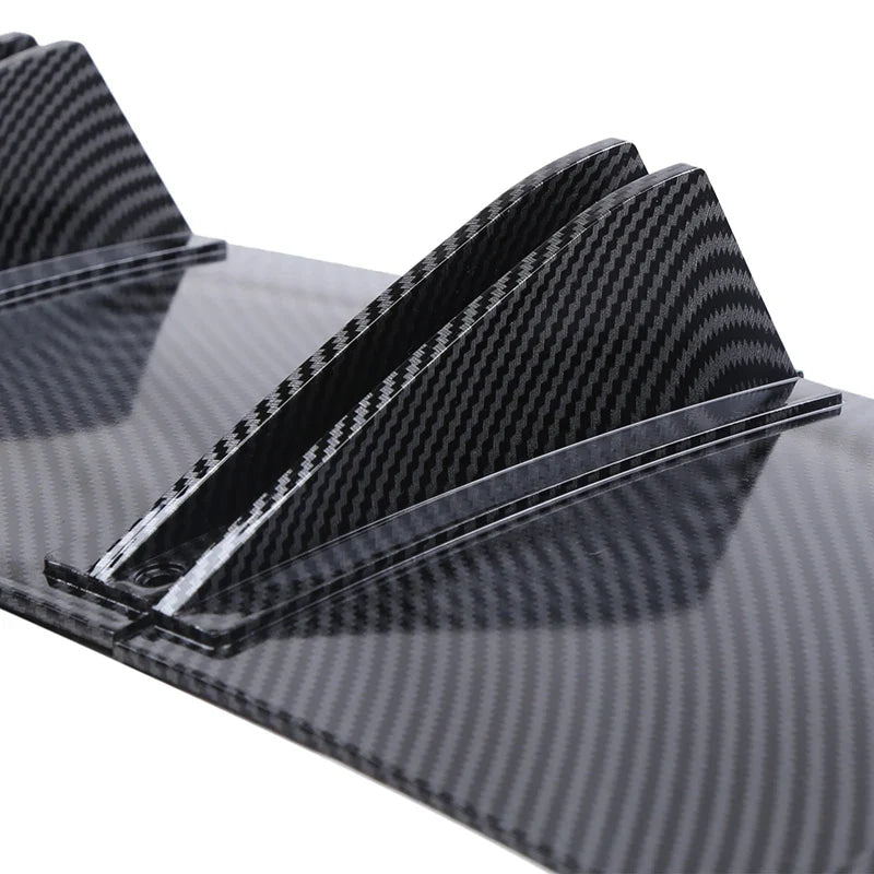 Universal Car Rear Bumper Lip ABS Double Wing Rear Shark Chassis Fin Style Curved Bumper Lip Diffuser Anti-collision 2 in 1