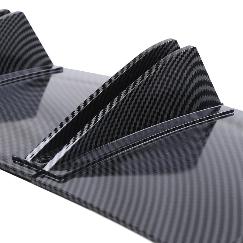 Universal Car Rear Bumper Lip ABS Double Wing Rear Shark Chassis Fin Style Curved Bumper Lip Diffuser Anti-collision 2 in 1