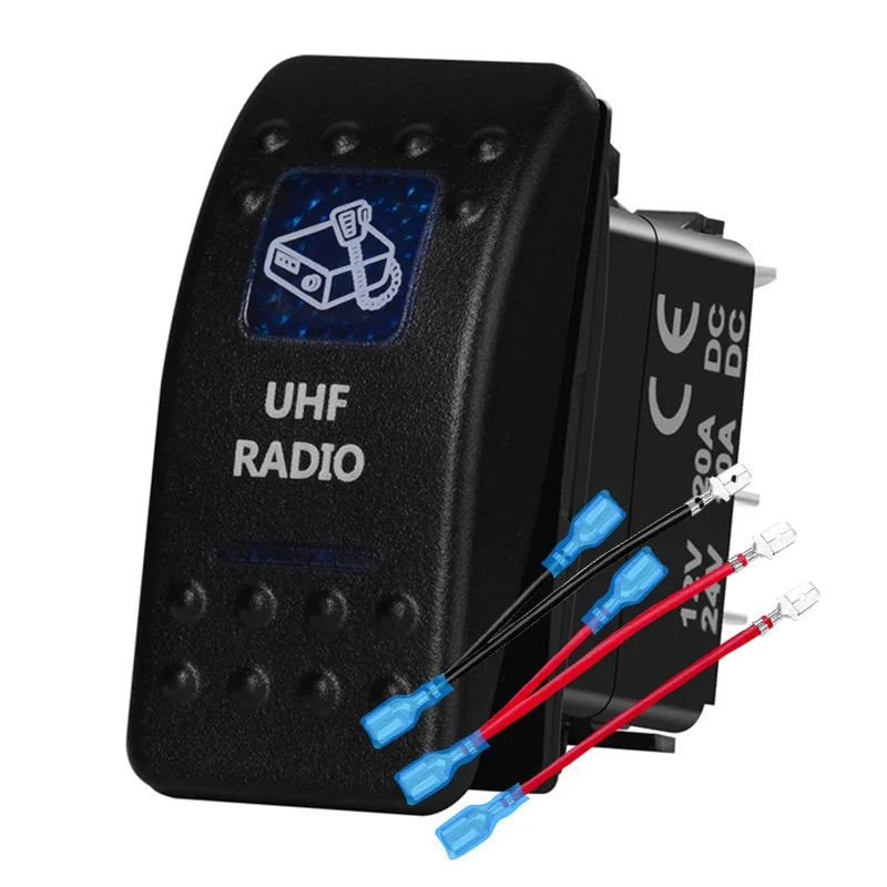 12v/24v Blue Led Light 5 Pin On Off SPST Rocker Switch 7 Pin On Off On ARB Carling Style Car Boat Waterproof Push Switch
