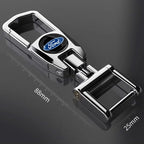 Anti-Lost Car Metal Keychain 3D Styling Badges Key Rings Accessories For Ford Escape Kuga Mondeo Ecosport Fiesta Focus 2 3 MK1