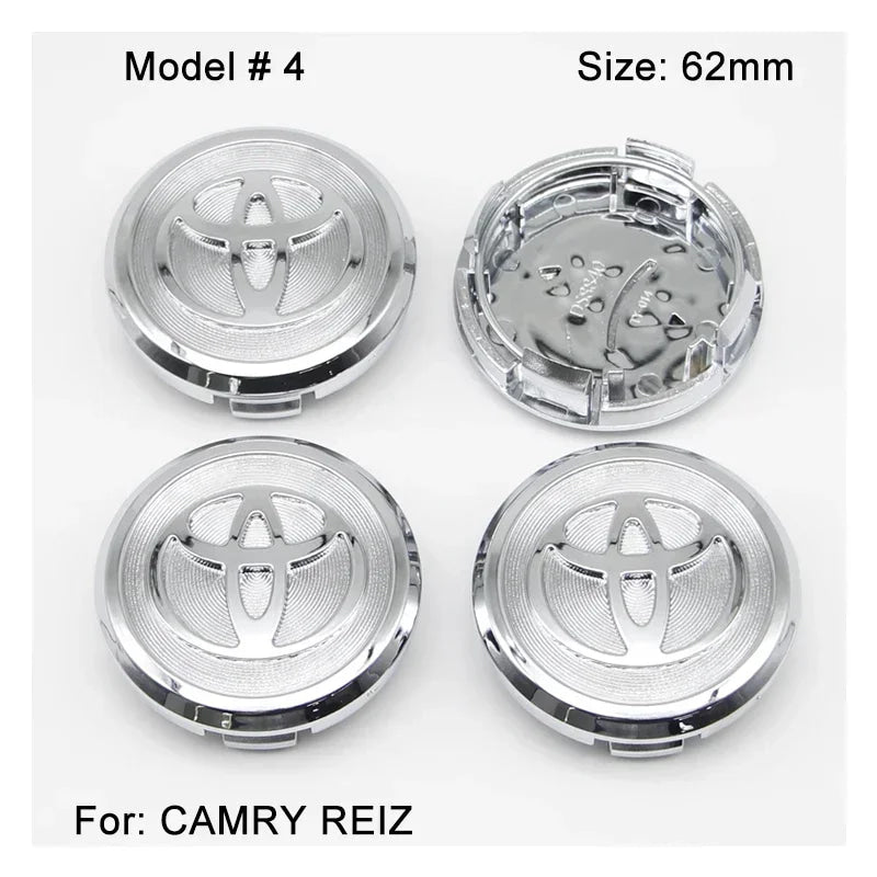 4Pcs 57/62mm Car Wheel Center Hub Cap Rim Cover For Toyota Corolla RAV4 LEVIN Yaris C-HR Camry Prius Prado  Car Auto Accessories