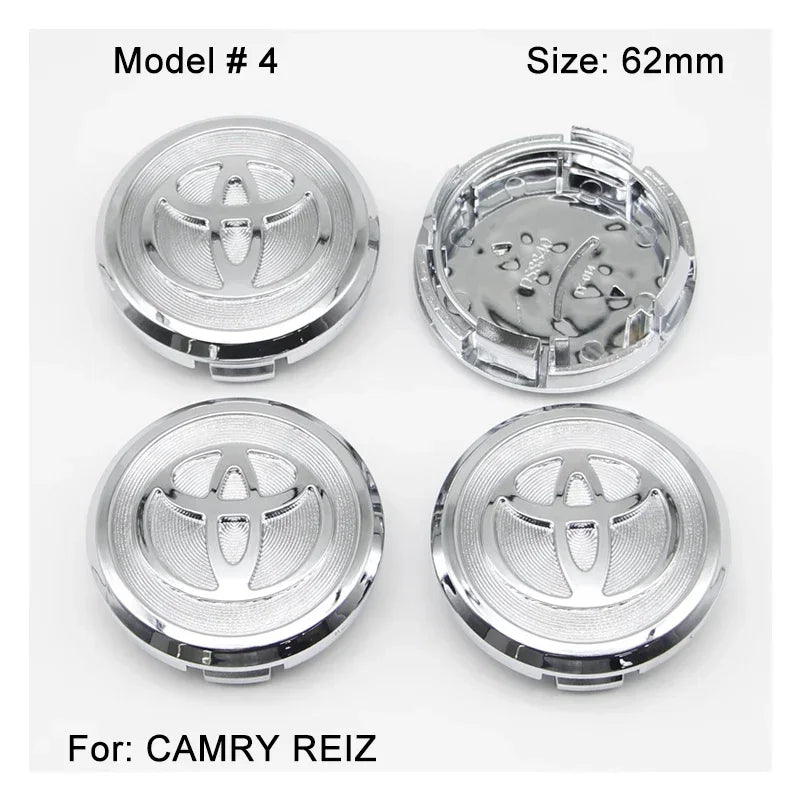 4Pcs 57/62mm Car Wheel Center Hub Cap Rim Cover For Toyota Corolla RAV4 LEVIN Yaris C-HR Camry Prius Prado  Car Auto Accessories