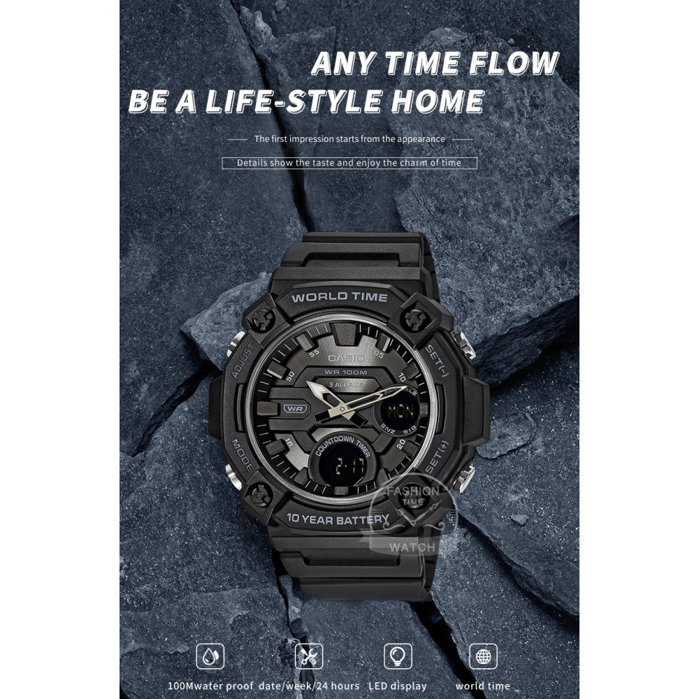 Casio Men's Dual display Multi-function electronic watch AEQ-120W series
