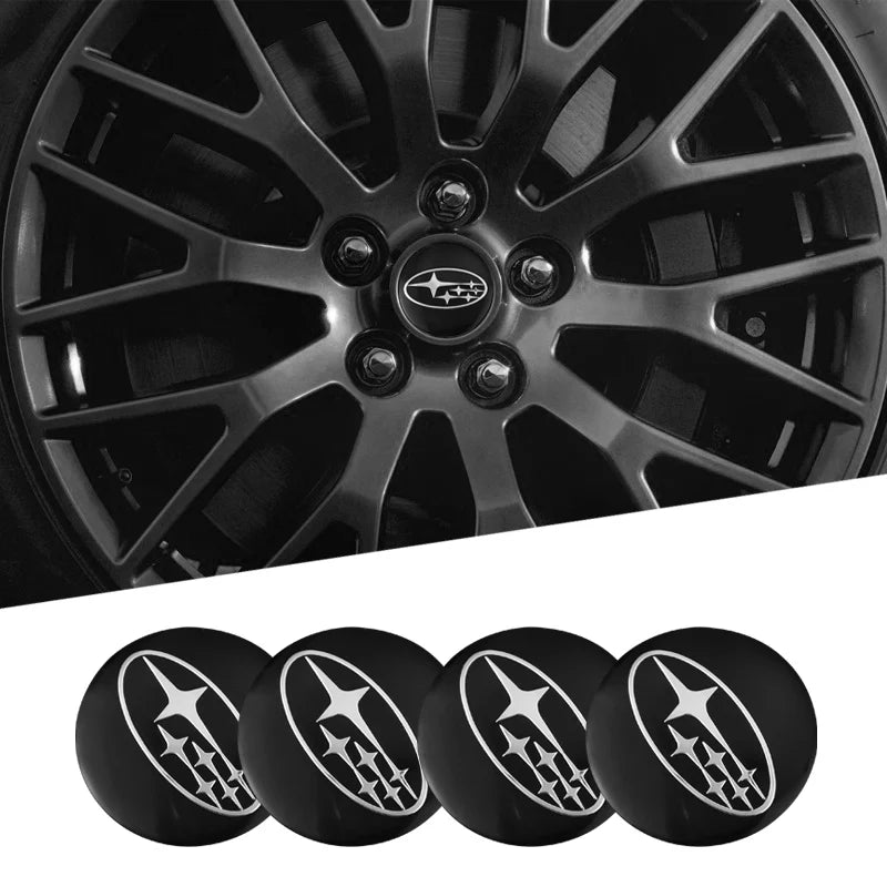4Pcs Auto Wheel Stickers Car Center Hub Cap Decal For Subaru STI WRX Forester Impreza Legacy Outback XV WAS Ascent Atenza BRZ