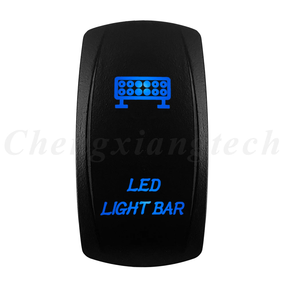 12V 20A Blue Led Car Boat Laser Rocker Switch ON OFF, (ON) OFF, ON OFF ON, (ON) OFF ON, (ON) OFF (ON) Waterproof