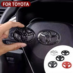 3D ABS Toyota Logo Car Emblem Steering Wheel Sticker For Toyota Hilux Prius Avensis Auris Verso Corolla Camry Auto Accessories