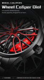 OLEVS Mens Watch Quartz Watch Original Rotatable Wheel Hub Dial Fashion Trend Waterproof Luminous Stainless Steel Reloj 9937