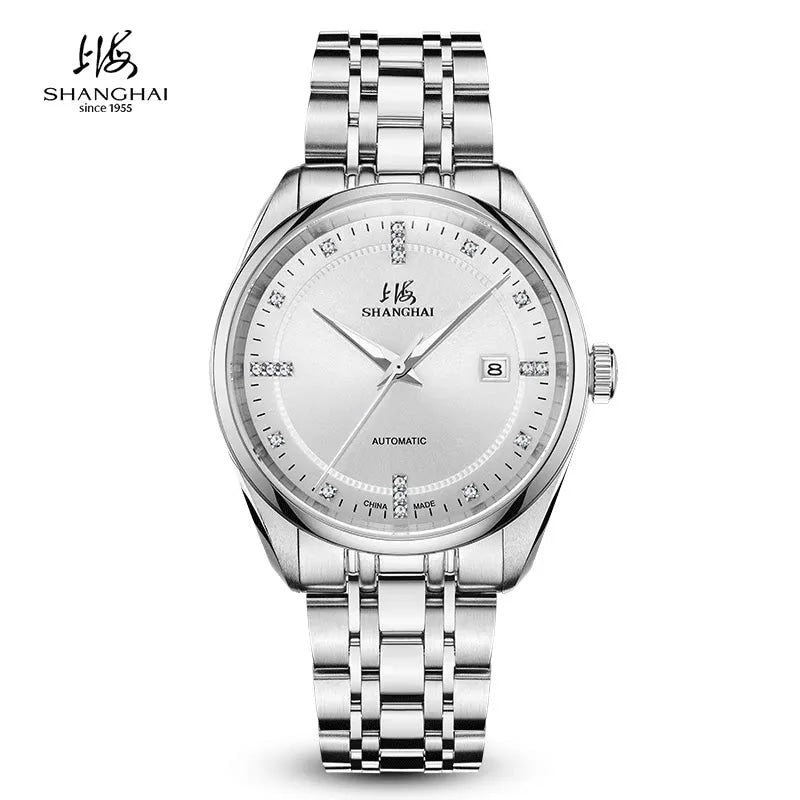 Shanghai Watch Calendar Mechanical Men's Watches 40mm Automatic Watches 316L Stainless Steel 50M Waterproof reloj hombre SH3007