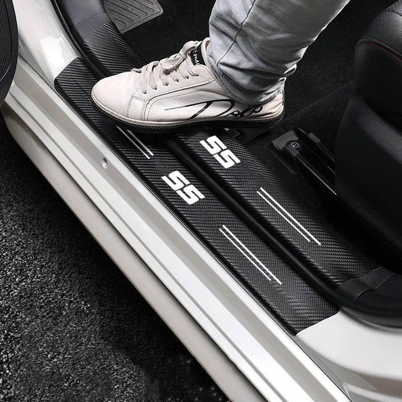 Carbon Fiber Car Stickers Door Sill Protector Bumper Protection Tape for Chevrolet SS Sport Cruze Camaro Captiva Aveo Lacetti