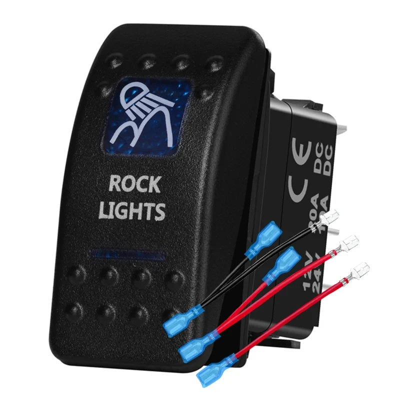 12v/24v Blue Led Light 5 Pin On Off SPST Rocker Switch 7 Pin On Off On ARB Carling Style Car Boat Waterproof Push Switch