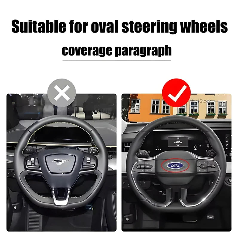 ABS Car Steering Wheel Logo Emblem Stickers For Ford ST Line Focus Mondeo Fiesta Kuga MK2 MK3 MK4 Mustang Auto Badge Accessories