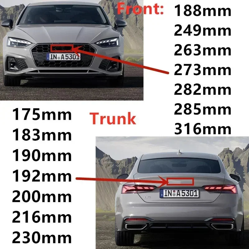 Audi 4-Ring logo ABS Silver/Black Car Hood Front Bonnet Grill Rear Trunk Emblem Badge Sticker For  A3 A4 A5 A6 A7 Q2 Q3 Q5 Q8 TT