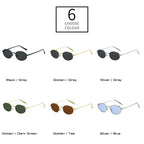 SHAUNA Gafas de sol retro con montura metálica ovalada pequeña para mujer UV400 Gafas de sol punk para hombre