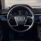 Audi Automobile Steering Wheel Logo Bright Frame Strip Electroplated Sticker Emblem For A3 A4 B8 8P B9 8V A5 A6 C7 A7 Q3 Q5 Q7