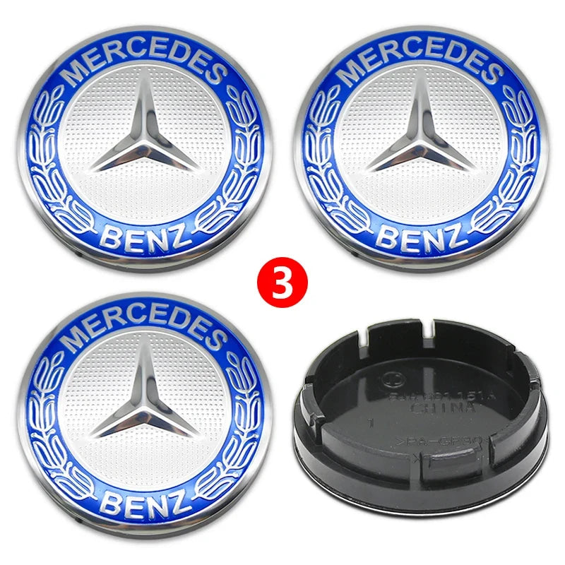 4pcs 56mm 75mm Car Wheel Center Hub Caps Cover Auto Accessories Mercedes Benz Amg C180 C200 C260 W108 W124 W126 W140 W168 W176
