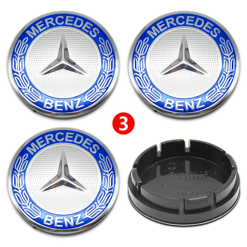 4pcs 56mm 75mm Car Wheel Center Hub Caps Cover Auto Accessories Mercedes Benz Amg C180 C200 C260 W108 W124 W126 W140 W168 W176