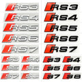 New 1Pcs Audi RS S3 S4 S5 S6 S7 S8 A3 A4 A5 A6 A7 A8 Q3 Q5 Q7 TT 3D Car Emblem Sticker Rear Trunk Body Emblem Badge Stickers