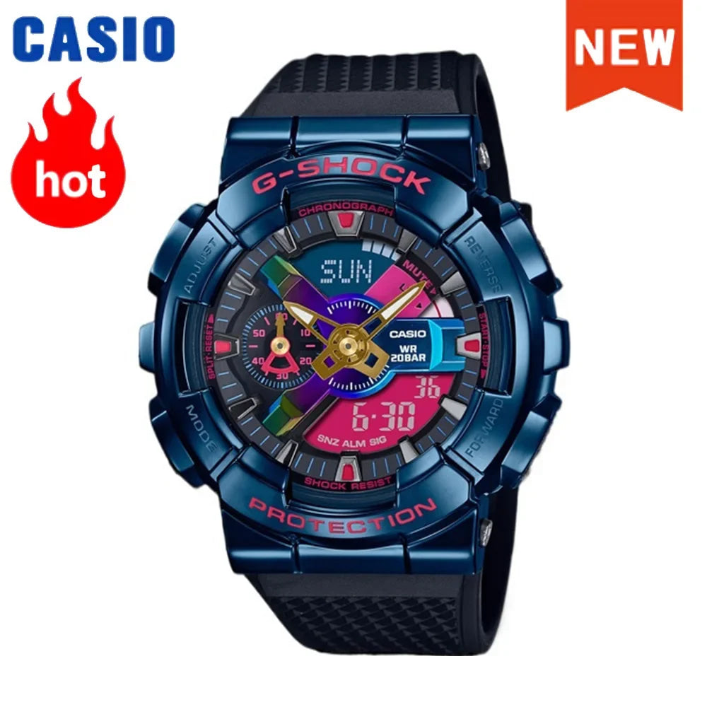 2026 vip Casio GA-2100 men's watch series G-SHOCK small steel cannon series genuine black gold waterproof sports couple watch