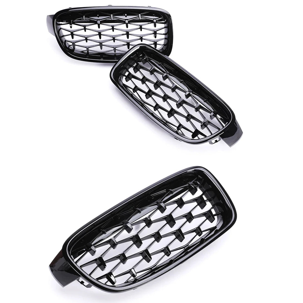 Kidney Front Racing Grille Chrome Black Silver Points Diamond Style Grill For BMW 3 Series F30 F31 2012-2019 320i 328i 330i 340i