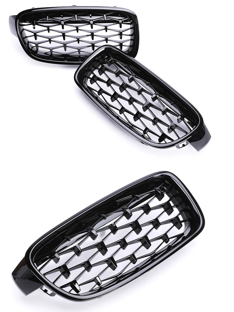 Kidney Front Racing Grille Chrome Black Silver Points Diamond Style Grill For BMW 3 Series F30 F31 2012-2019 320i 328i 330i 340i