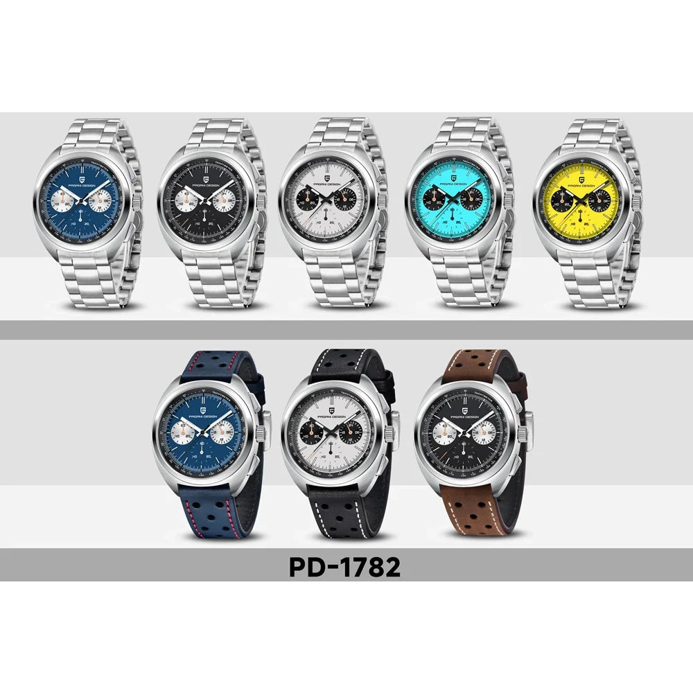 PAGANI DESIGN Panda Mens Watches Quartz Luxury Watch For Men Chronograph VK63 Wristwatches AR Sapphire Waterproof Luminous Clock