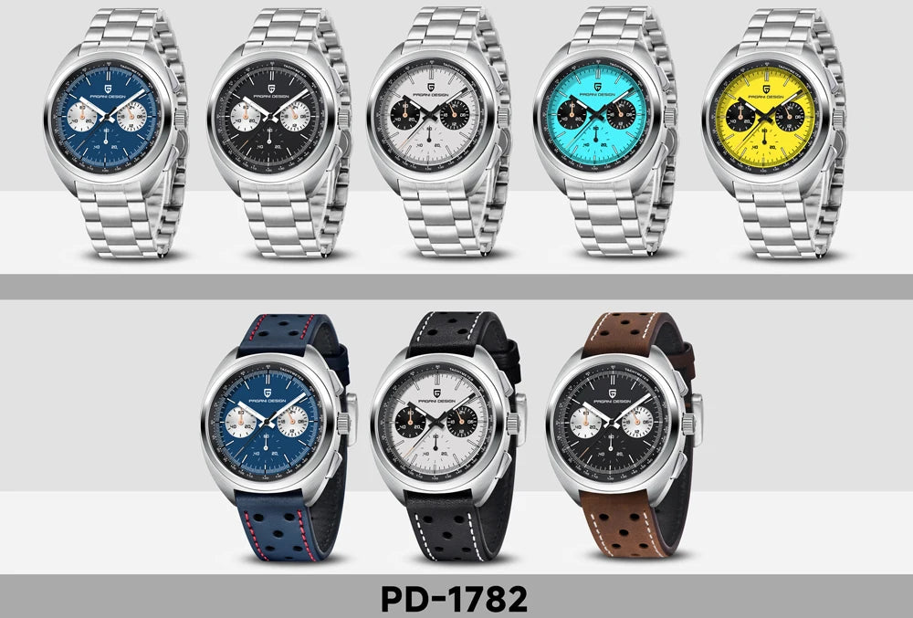 PAGANI DESIGN Panda Mens Watches Quartz Luxury Watch For Men Chronograph VK63 Wristwatches AR Sapphire Waterproof Luminous Clock