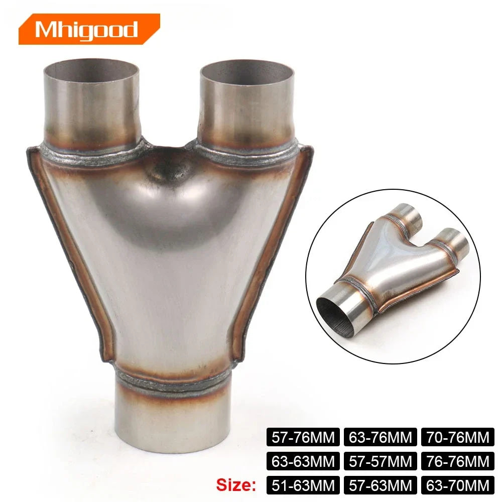 3” Single / 2.5" Dual Universal Stainless Steel Y Pipe Adapter Exhaust Pipe