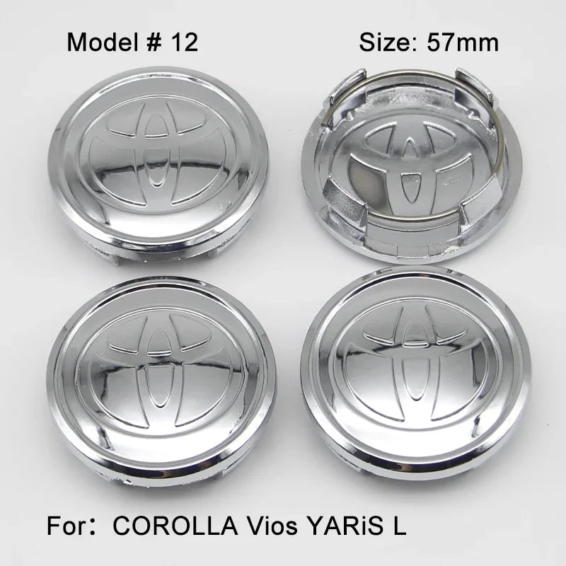 4Pcs 57/62mm Car Wheel Center Hub Cap Rim Cover For Toyota Corolla RAV4 LEVIN Yaris C-HR Camry Prius Prado  Car Auto Accessories