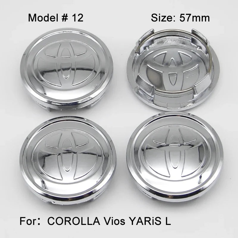 4Pcs 57/62mm Car Wheel Center Hub Cap Rim Cover For Toyota Corolla RAV4 LEVIN Yaris C-HR Camry Prius Prado  Car Auto Accessories