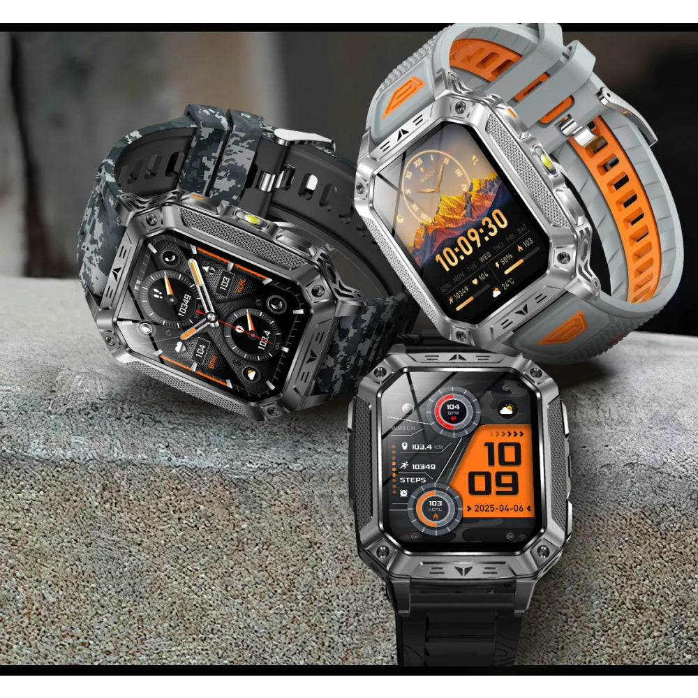 2026 TANK New 1400mAh Military GPS Smart Watch Men 2.01" AMOLED Screen 10ATM Waterproof Clock SOS Call Flashlight Smartwatch iOS