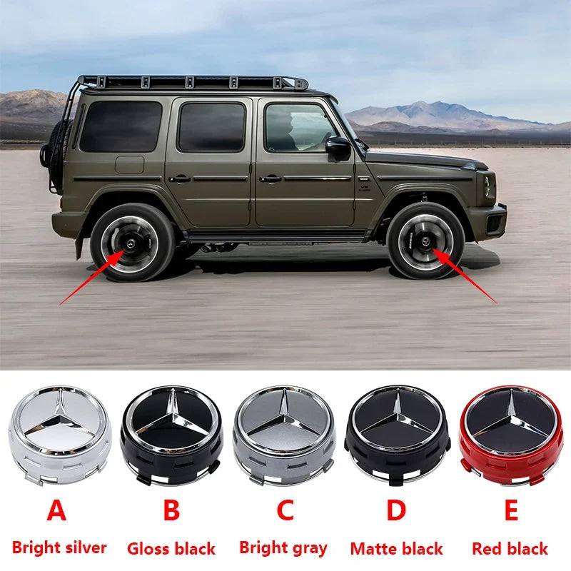 Car Wheel Center Hub Caps 75mm ABS Replacement For Mercedes AMG G Class G63 G500 Modified Styling Accessories Part A0004000900