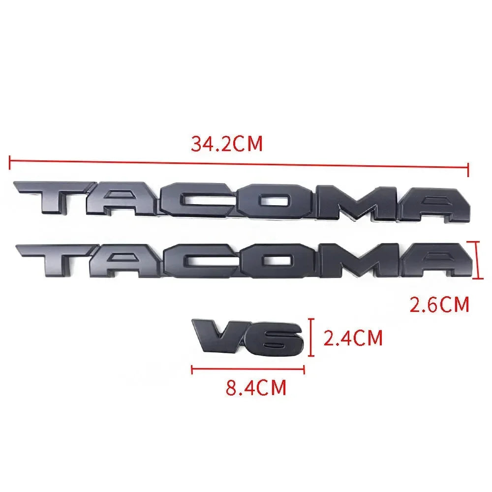 8pcs car logo ABS covering Tacoma V6 SR5 Trunk Car Door Tailgate For Toyota Tacoma covered vehicle label 4X4 limtrd accessories