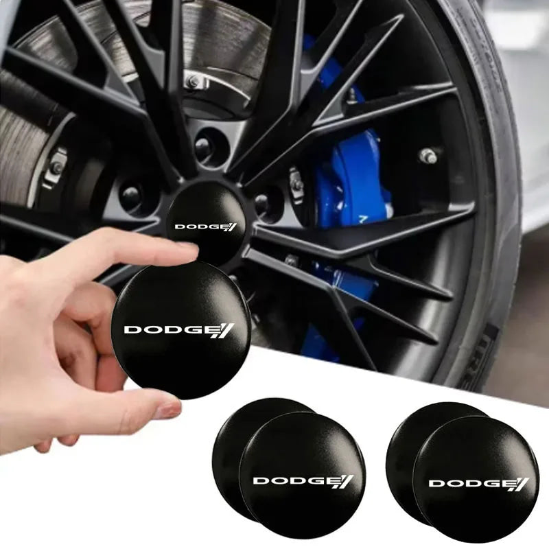 Emblem Sticker Car Wheel Hub Center Cover Caps Badge Sticker for Dodge CHALLENGER DART NITRO RAM SRT SXT Decorative stickers
