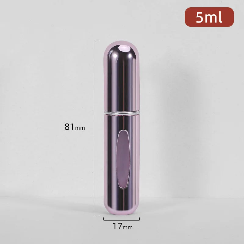 Mini atomizador de botella de Perfume recargable, pulverizador de aluminio, contenedor de líquidos portátil de viaje, herramienta dispensadora de cosméticos, 1 ud.