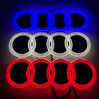 18.2x5.8cm for AUDI Car 4 Rings Logo Light Emblem A3 Q3 Q5 A1 TT 4D Led Badge Decals Refitting Decoration Glowing Accessories