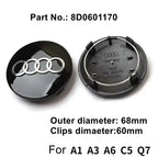 Audi 4pcs 60mm 61mm 68mm 69mm 123mm Car Styling Wheel Center Cap Hub Covers Badge for Audi A3 A4 A5 A6 A7 A8 S4 S6 Sticker