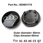 Audi 4pcs 60mm 61mm 68mm 69mm 123mm Car Styling Wheel Center Cap Hub Covers Badge for Audi A3 A4 A5 A6 A7 A8 S4 S6 Sticker